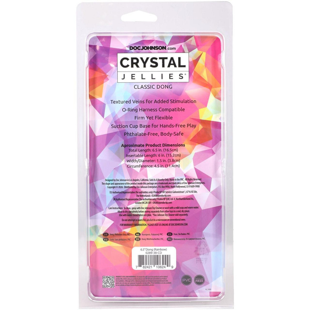 Дилдо Doc Johnson Crystal Jellies - 6.5 Inch Classic Dong - Rainbow Sex Aura Київ - фото 6