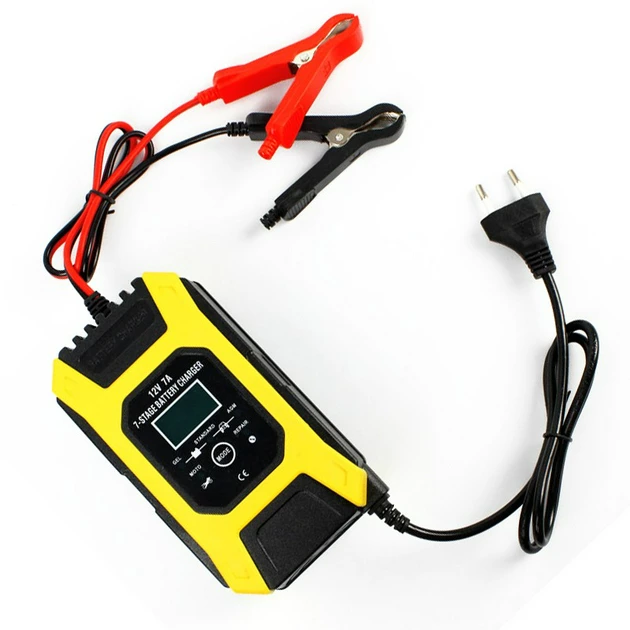 Зарядное устройство для автомобильного аккумулятора Foxsur 12V 7A Желтый Винница - изображение 6