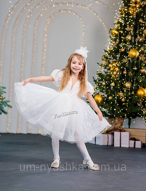 Платье Белое нарядное с блестками для девочки Кривой Рог - изображение 1