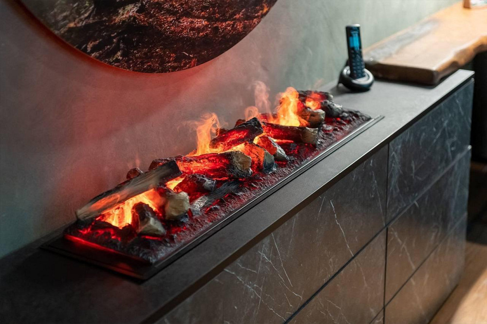 Электрокамин паровой A-Fire Cassette SF100 LOG Multicolor с настоящим 3D эффектом пламени, звуком, дровами и Киев - изображение 8