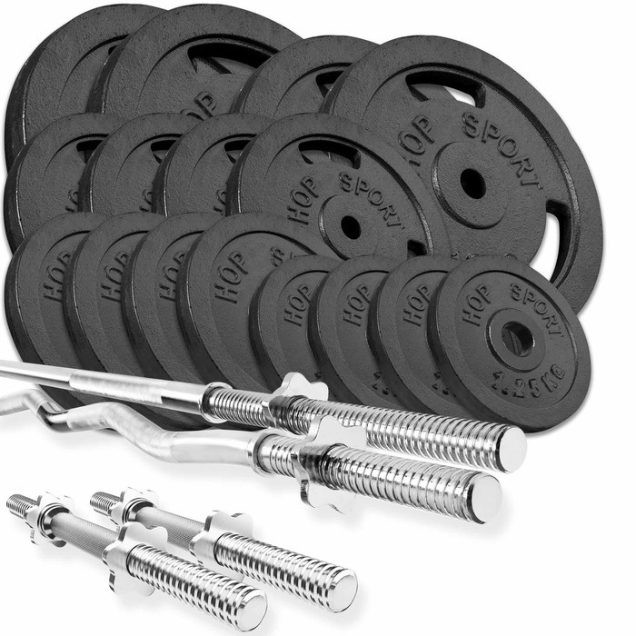 Набір STRONG 119кг з прямим, W-подібним і гантельними грифами Київ - фото 1