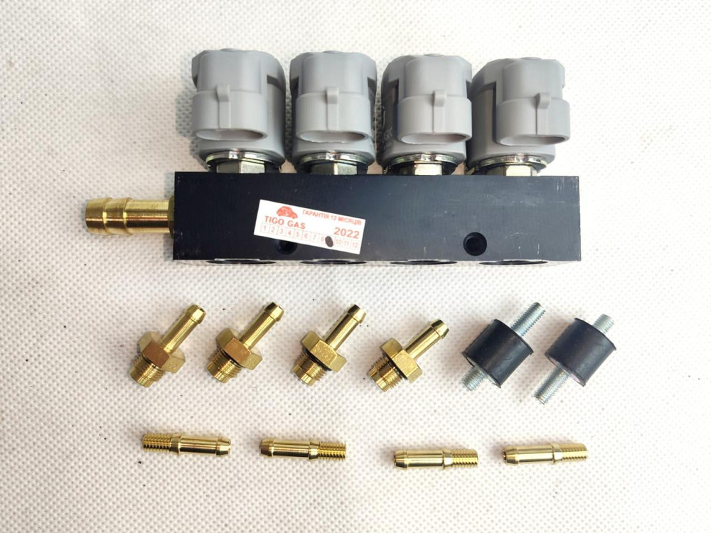 Форсунка Ом планка 4 циліндри (сірі) (штуцера в колектор, з калібрувальними штуцерами) 2 Мукачево - фото 3