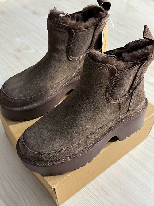 Ботинки женские Hengji 002-7 замшевые на меху высокие коричневые, 39, 24,5 см Киев - изображение 6