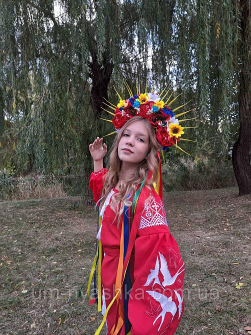 Віночок ободок з квітами "Сценічний зі стрічками" Кривий Ріг - фото 3