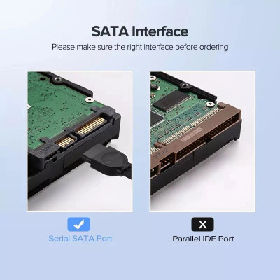 Кабель для передачі даних SATA 3 Data Cable 0.5m US217 Black Ugreen (30796) Вінниця - фото 9