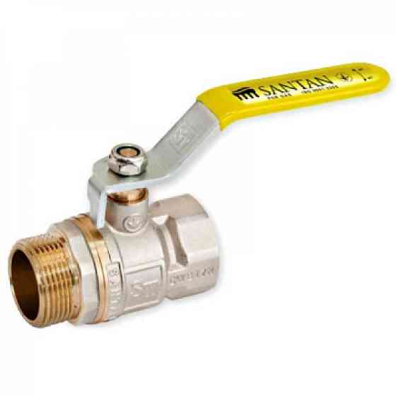 Кран шаровый 3/4'' наруж/внутр желтая ручка SANTAN Professional газ Харьков