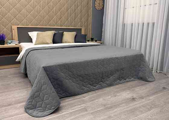 Покривало стьобане Decorator Велюр куб 220х240 см сірий (85-156) Київ