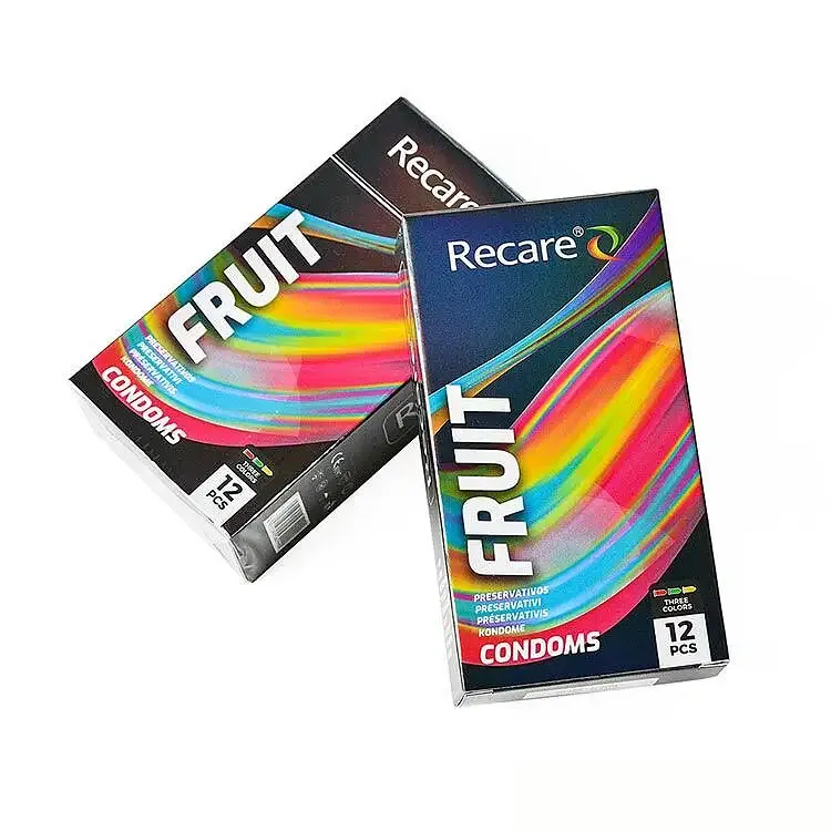 Презервативи Holographic Recare Color Fruit Flavour Condoms 12 шт, аромати: м'ята, банан, полуниця Львів - фото 4
