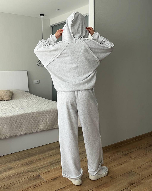 Женский прогулочный костюм двойка: кофта и штаны трехнить петля 100% хлопок Меланж Одесса - изображение 5