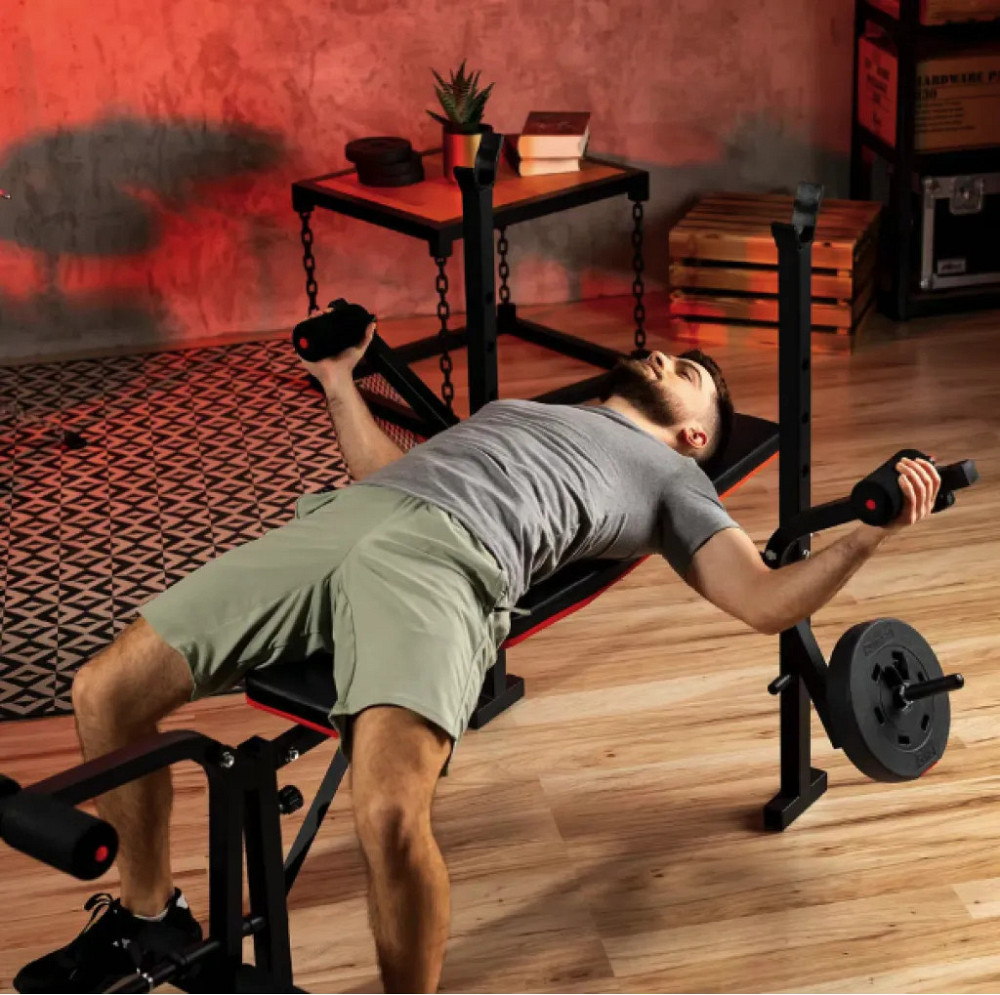 Лава універсальна для м'язів HS-1080 Тренувальна лава та стійки, Професійна лава для жиму штанги Київ - фото 8