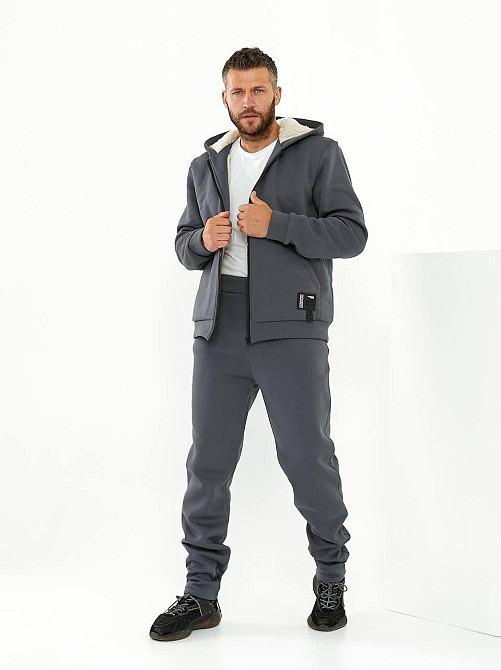 Чоловічий зимовий спортивний костюм на хутрі Сірий 52/54 Харків - фото 3
