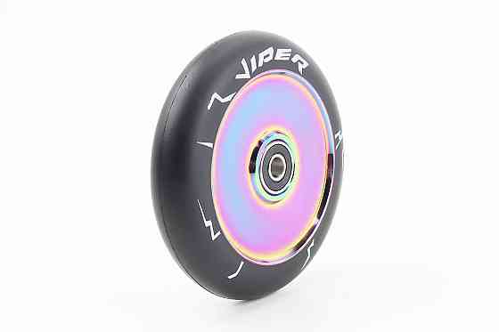 Колесо трюкового самокату 110*24мм 75A V-TECH-PRO, алюмінієве, пром-підшипники 608 (8х22х7) 2RS, плазма Київ