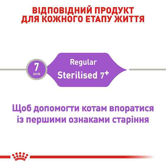 Корм для дорослих стерилізованих котів ROYAL CANIN STERILISED 7+ (віком від 7 років) 10 кг Київ