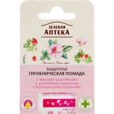 Бальзам для губ Зелена Аптека С маслом шиповника и ростками пшеницы 3.6 г (8588006037364) Винница