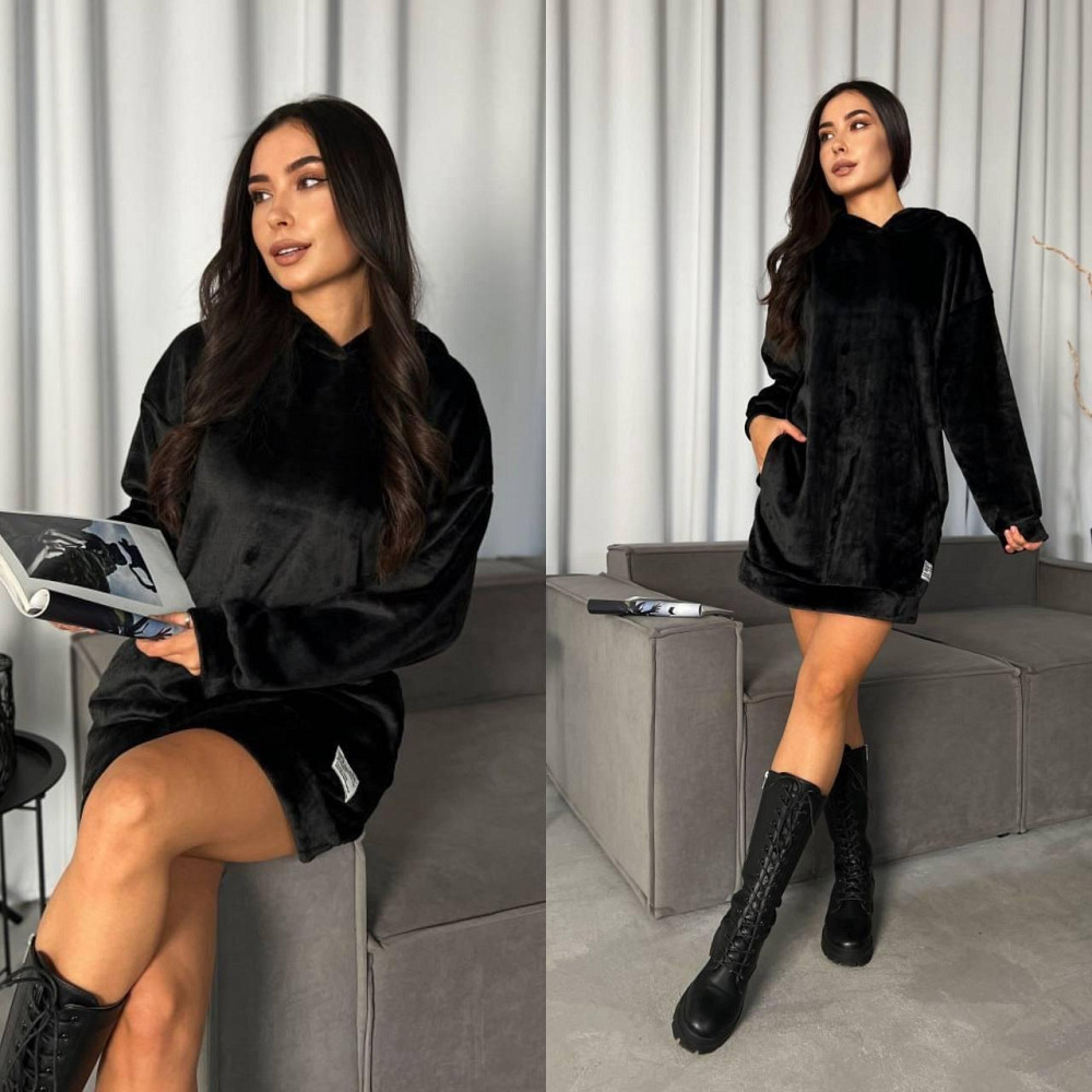 Женская удлинённая теплая туника -платье.  Двухсторонняя мохра 42-52р. Киев - изображение 7