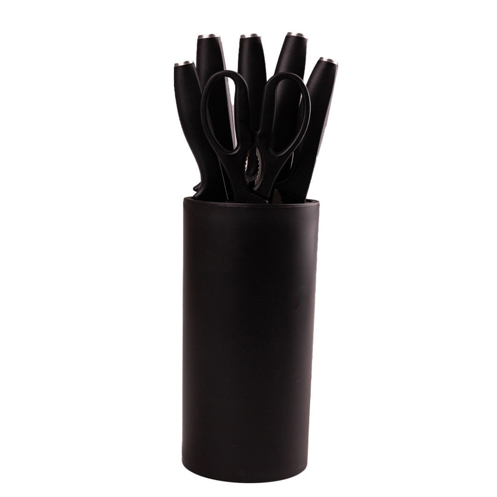 Набір кухонних ножів з підставкою 6 предметів Чорний HP1851057A Київ - фото 2