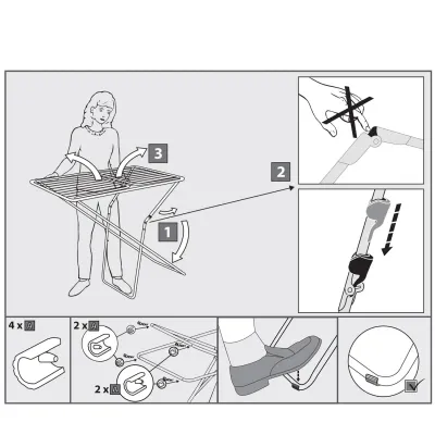 Сушилка для белья Casa Si Kolibri 18m White Напольная (CS42191C06D) (DAS302860) Винница