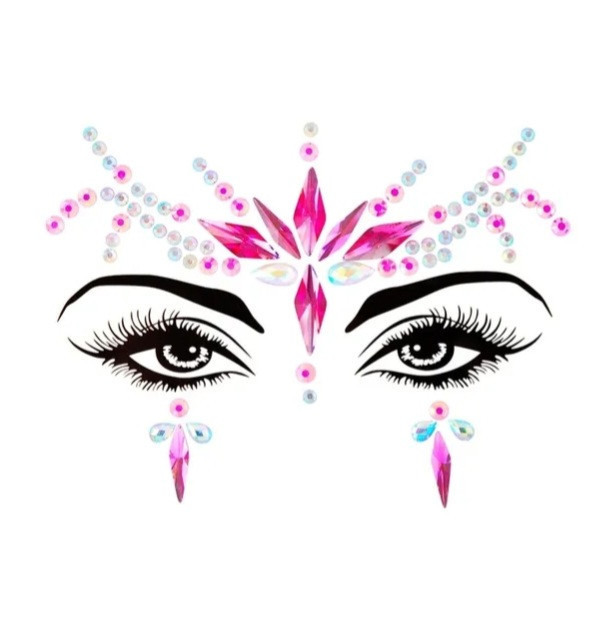 Стрази для обличчя для вечірок пластикові one size різнобарвний Київ - фото 1