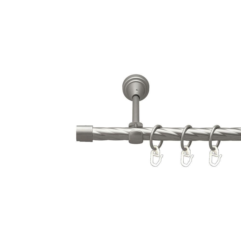 Карниз Orvit Заглушка металевий однорядний відкритий скручена труба кільце металеве Сатин 16 мм 200 см Львов - изображение 1