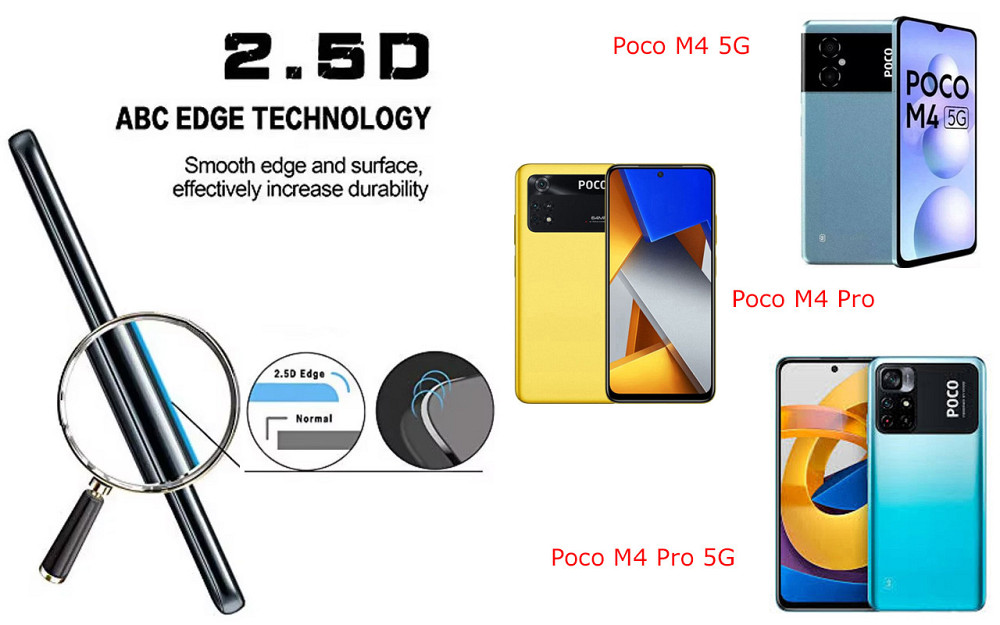 Захисне скло ArmorGlass для Poco M4 5G, Poco M4 Pro, Poco M4 Pro 5G – стійке до подряпин та ударів Київ - фото 2