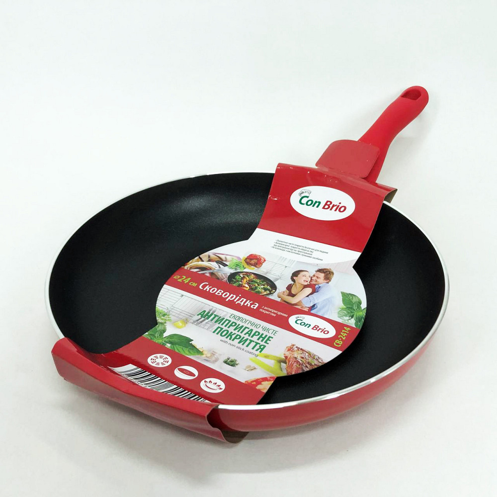 Сковорода с антипригарным покрытием внутренней поверхности Con Brio СВ-2414 24 см MW-49 Львов - изображение 3