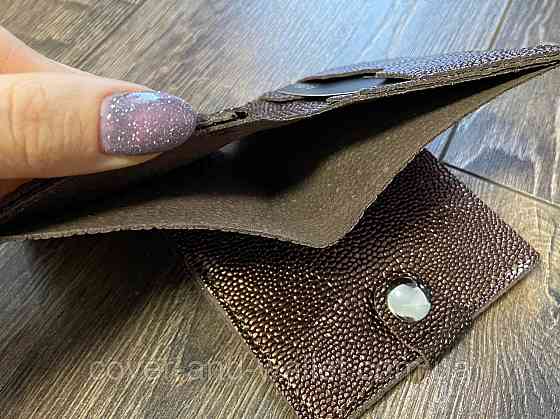Тонкий женский кошелёк бронзового цвета из натуральной кожи PS Leather Киев