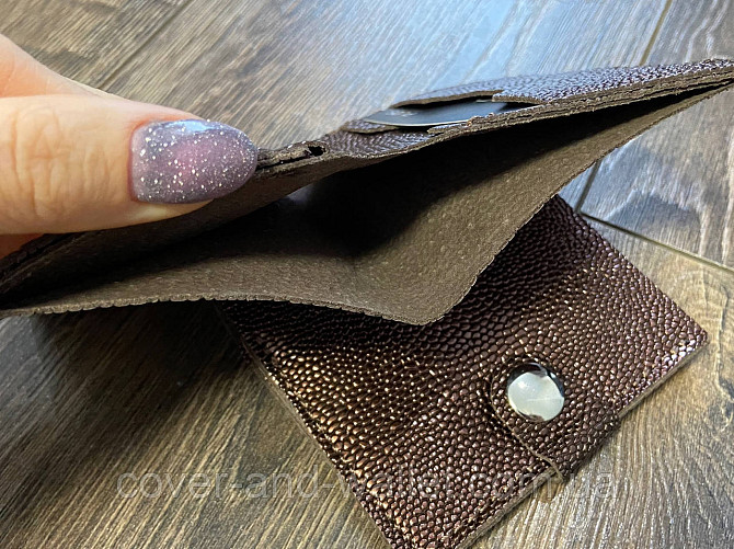 Тонкий женский кошелёк бронзового цвета из натуральной кожи PS Leather Киев - изображение 5