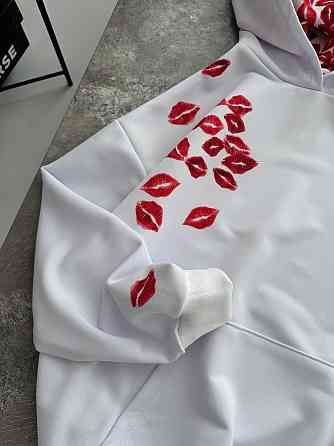 Унисекс худи оверсайз кроя с накатом 