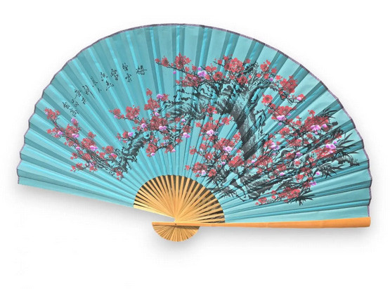 Настінний віяло на стіну блакитний Сакура Київ - фото 1