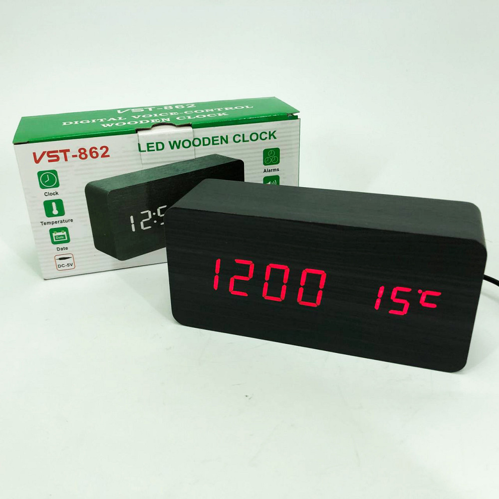 Настільний годинник LED на батарейках VST-862, Годинник електронний з яскравими цифрами настільний OD-55 Львів - фото 4