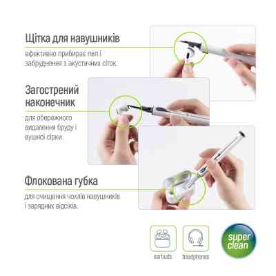 Універсальний чистячий набір ColorWay Cleaning Pen, for Earphones, 3 in 1 (CW-1131) Вінниця