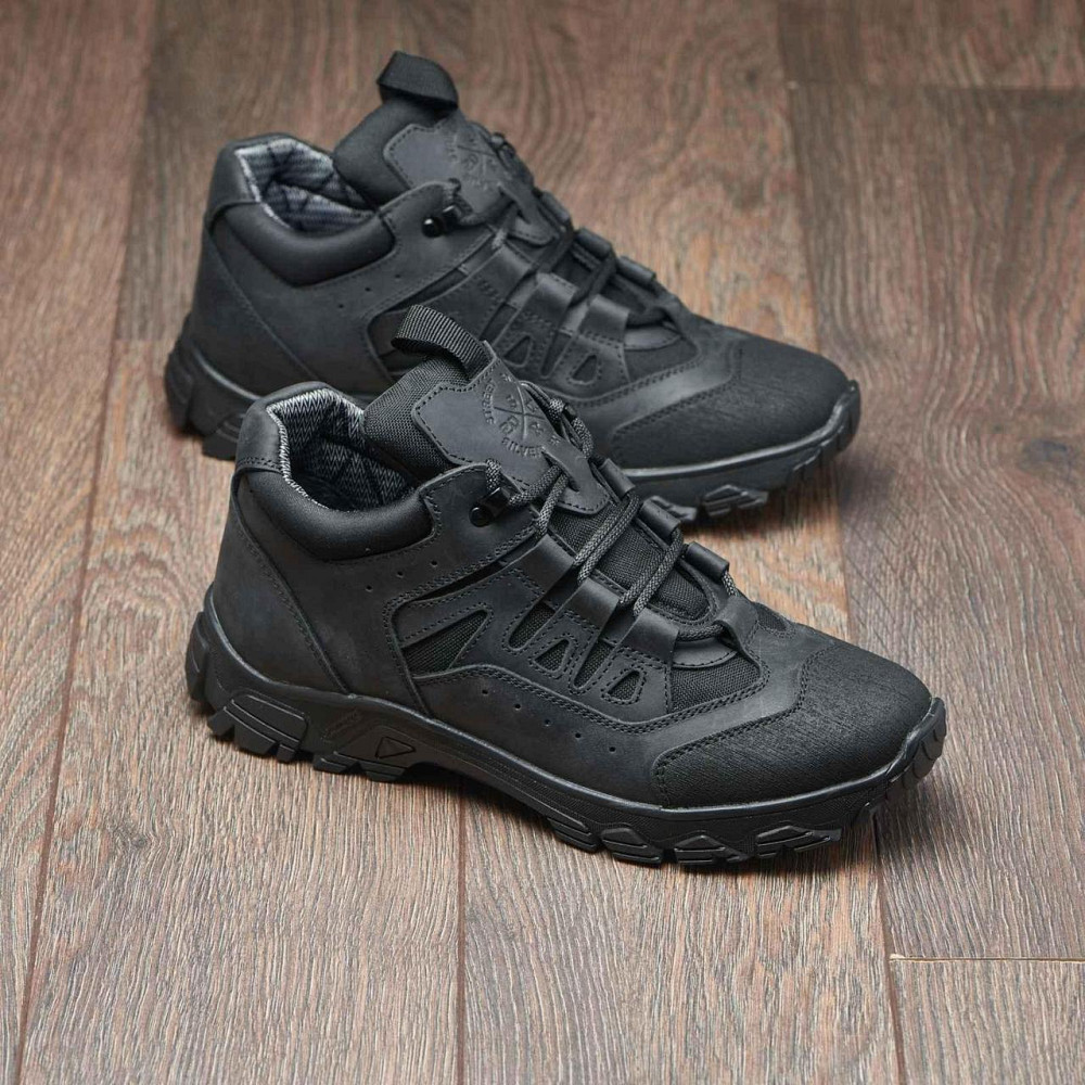 Зимові тактичні кросівки шкіра, на теплому гортексу , колір чорний 39 (25) Харків - фото 9