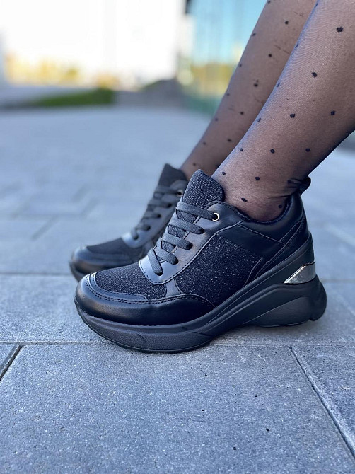 Stilli Снікерси жіночі STILLI чорні еко-шкіра демісезонні платформа размеры 36р.37р.39р. (4702) Коломия - фото 8