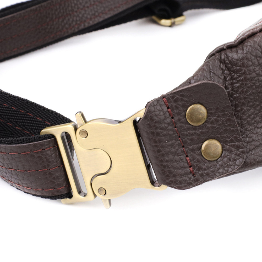 Модная сумка бананка для мужчин из зернистой натуральной кожи Shvigel 23137 Коричневый Киев - изображение 6