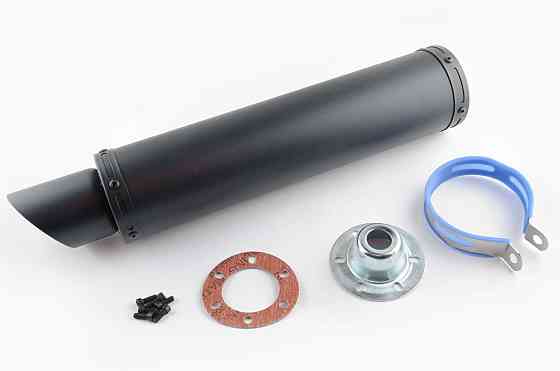 Глушитель (тюнинг) 420*10 см, креп. Ø78mm (гравитекс, черный, прямоток) #1 Мукачево