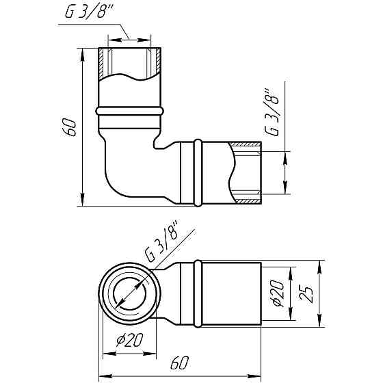 Кутник проміжний прес APE ITALY AP 151 20х20 (000001731) Київ
