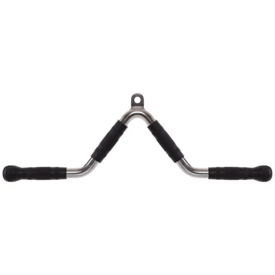 Ручка для тяги York Fitness V-подібна багатофункціональна з гумовими рукоятками, хром Киев