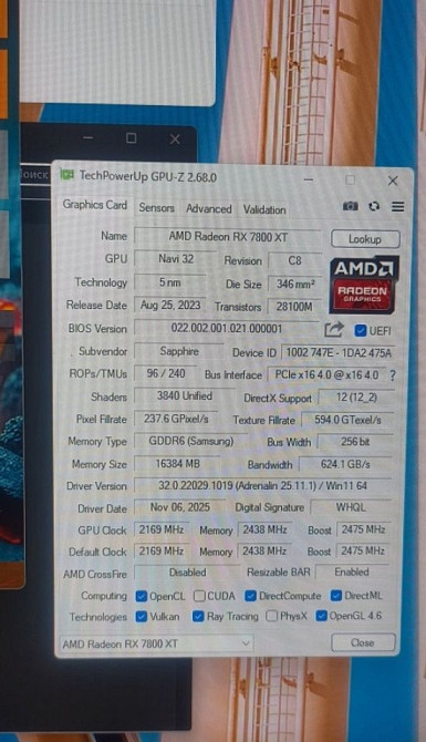 Відеокарта sapphire pure RX 7800 xt 16gb AMD. Харків - фото 2