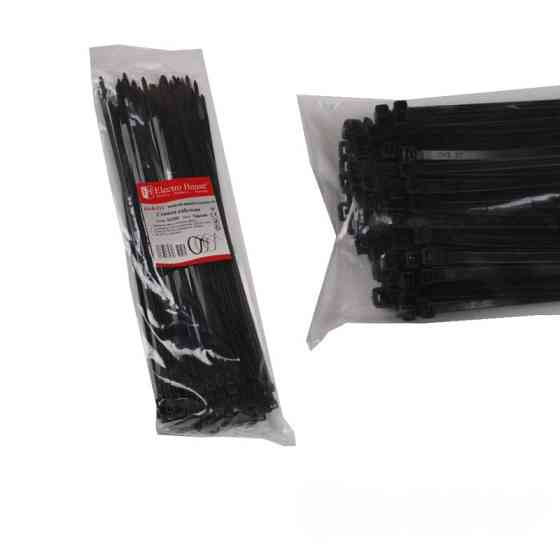 Стяжка кабельная 5х300 мм, 100 шт, черный Днепр