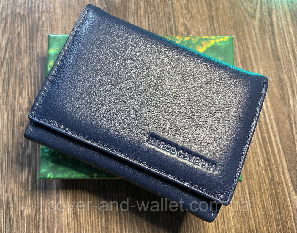 Стильный маленький женский кошелек синего цвета Marco Coverna MC-6055-3 Киев - изображение 1