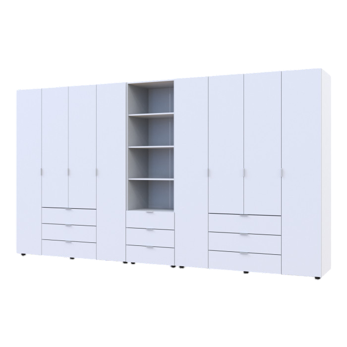Шафа для одягу Doros Гелар Білий 4+4ДСП з пеналом 370х49.5х203.4 (DRS-011931) Дніпро - фото 2
