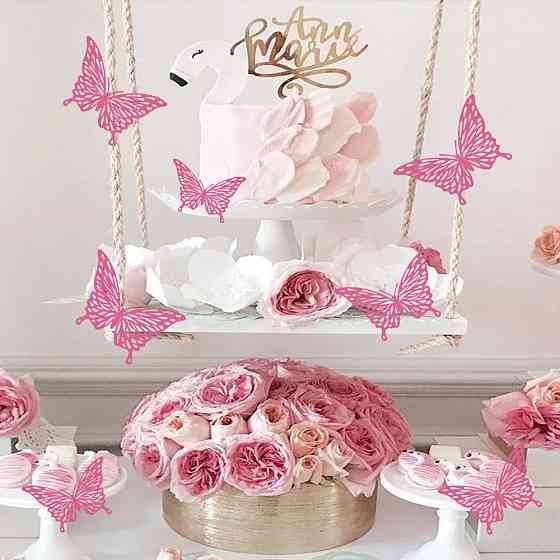 Набір метеликів на стіну 12 штук рожевий Київ