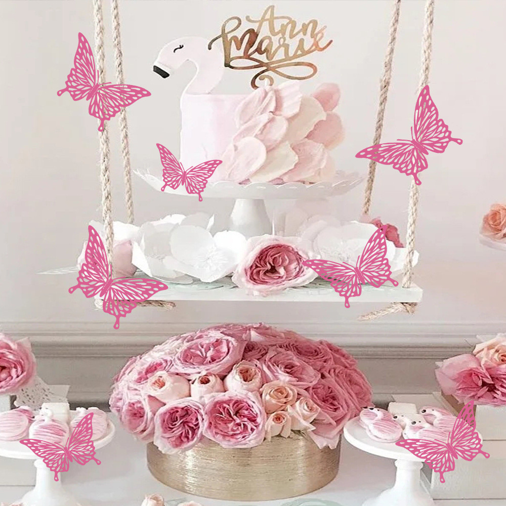 Набір метеликів на стіну 12 штук рожевий Київ - фото 5