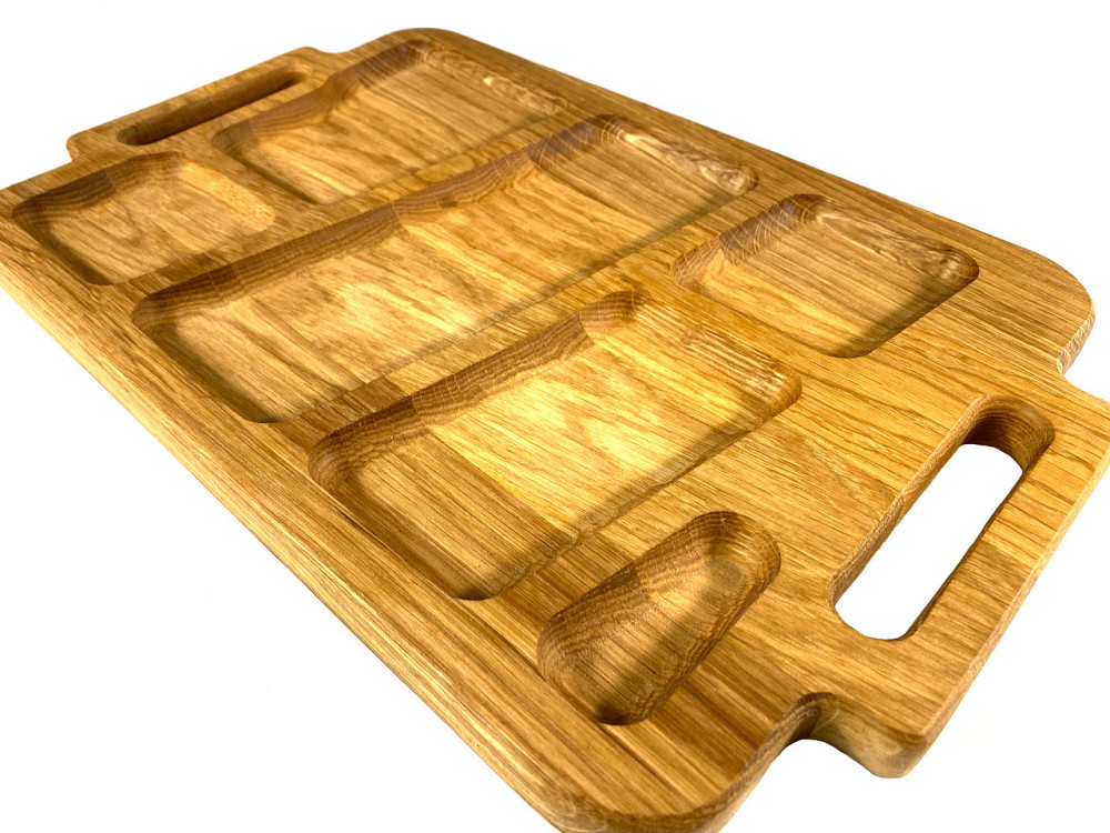 Деревянная тарелка прямоугольная из натурального дерева, закусочная тарелка 40х25х2,5 см Каменец-Подольский - изображение 5