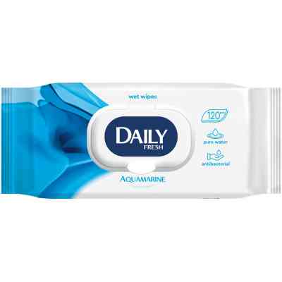 Вологі серветки Daily Fresh універсальні з клапаном 120 шт. (4823071642322) Вінниця