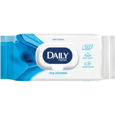 Влажные салфетки Daily Fresh универсальные с клапаном 120 шт. (4823071642322) Винница - изображение 1