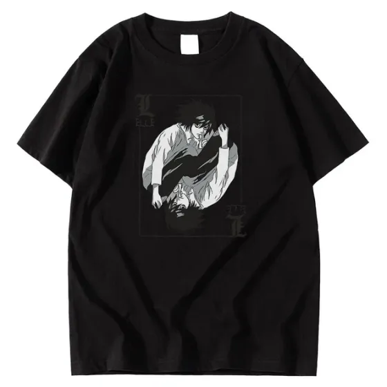 Футболка мужская с аниме принтом Тетрадь Смерти / Л Размер оверсайз (S/M/L) Черный AnimeT1031 Днепр