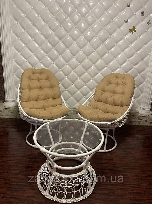 Меблі з ротанга біла балконна Київ - фото 4