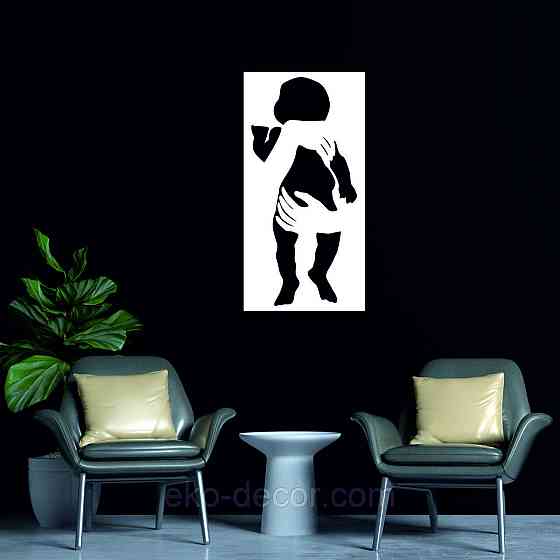 Декоративное настенное Панно «Дитя», Декор на стену 110*55 см, Белый Киев