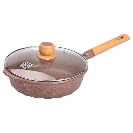 Алюмінієвий сотейник 4,3 л мармуровий з антипригарним покриттям Ø 28 см бежевий MGC HP-4-437CO Київ